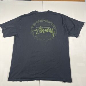 SOLD Vintage Stussy T Shirt Roots Reggae Surf Rydim Black Green Mens XL